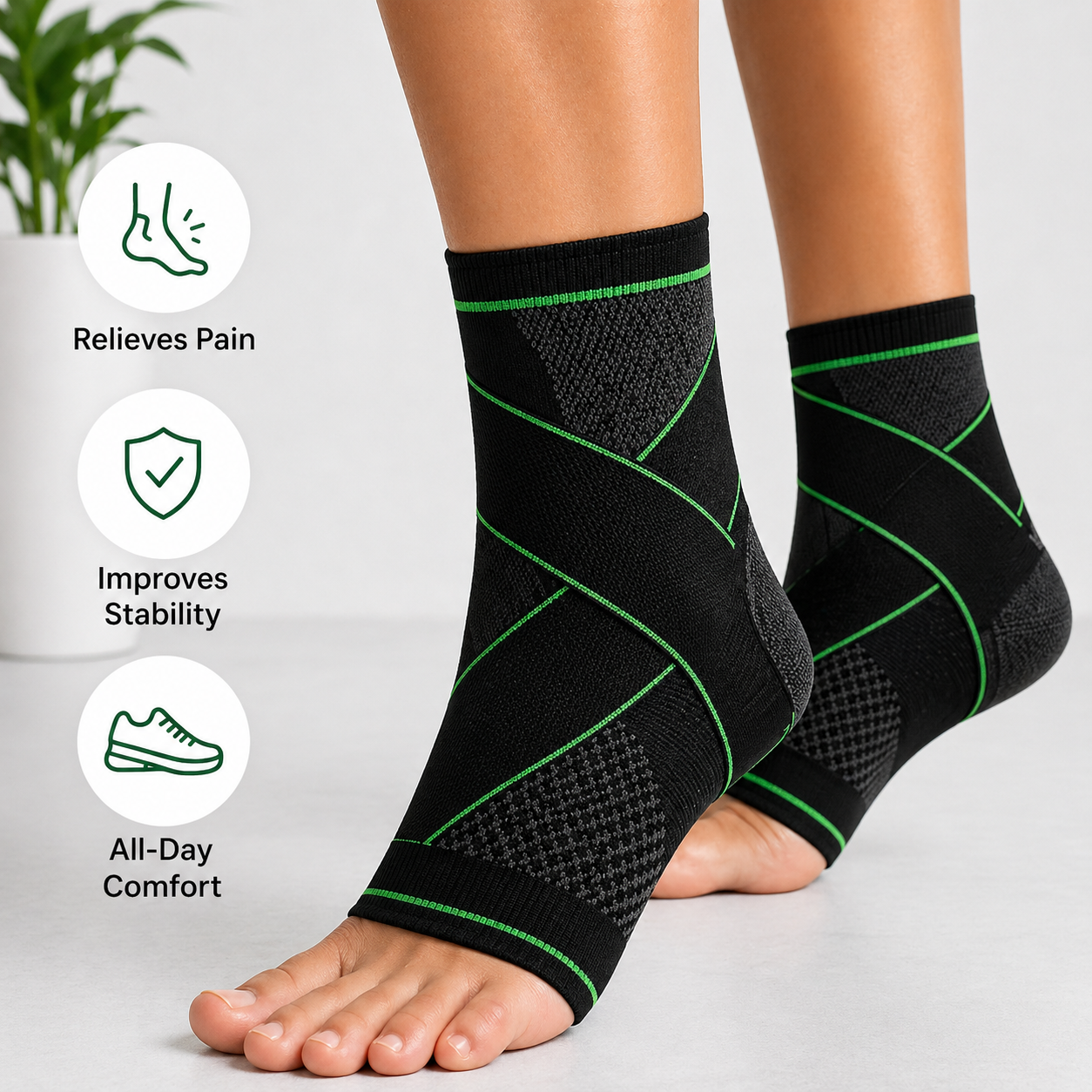 AnkleGuard™ Everyday Support Sleeve with straps