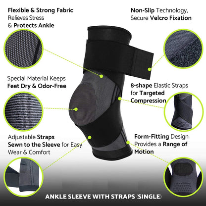 AnkleGuard™ Everyday Support Sleeve with straps